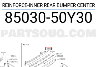Nissan 8503050Y30 REINFORCE-INNER REAR BUMPER CENTER