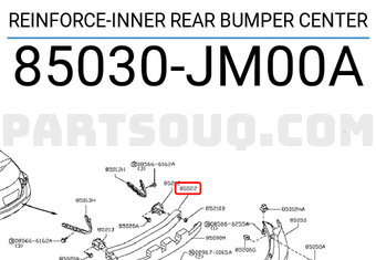 Nissan 85030JM00A REINFORCE-INNER REAR BUMPER CENTER