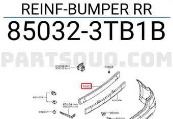 Nissan 850323TB1B REINF-BUMPER RR