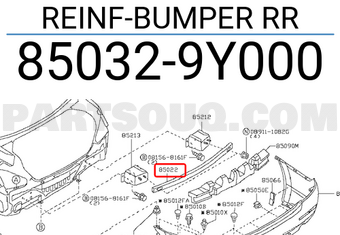 Nissan 850329Y000 REINF-BUMPER RR