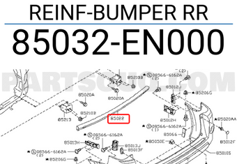 Nissan 85032EN000 REINF-BUMPER RR