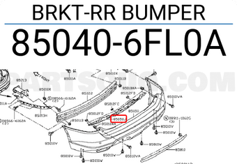 Nissan 850406FL0A BRKT-RR BUMPER