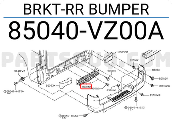 Nissan 85040VZ00A BRKT-RR BUMPER