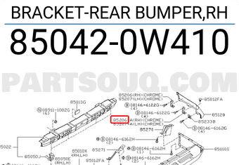 Nissan 850420W410 BRACKET-REAR BUMPER,RH