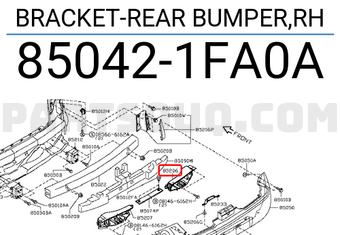 Nissan 850421FA0A BRACKET-REAR BUMPER,RH