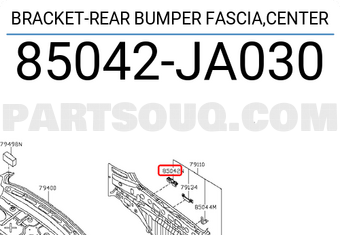 Nissan 85042JA030 BRACKET-REAR BUMPER FASCIA,CENTER