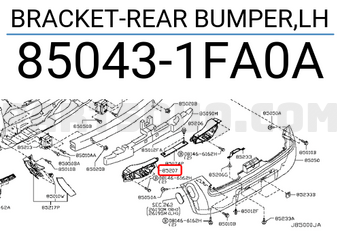 Nissan 850431FA0A BRACKET-REAR BUMPER,LH