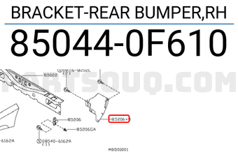 Nissan 850440F610 BRACKET-REAR BUMPER,RH