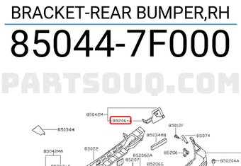 Nissan 850447F000 BRACKET-REAR BUMPER,RH