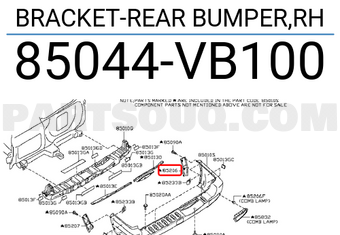 Nissan 85044VB100 BRACKET-REAR BUMPER,RH