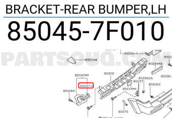 Nissan 850457F010 BRACKET-REAR BUMPER,LH