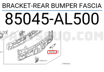 Nissan 85045AL500 BRACKET-REAR BUMPER FASCIA