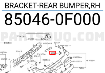 Nissan 850460F000 BRACKET-REAR BUMPER,RH