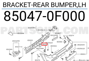 Nissan 850470F000 BRACKET-REAR BUMPER,LH