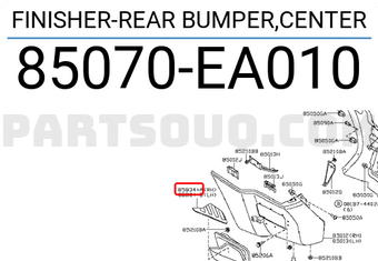 Nissan 85070EA010 FINISHER-REAR BUMPER,CENTER