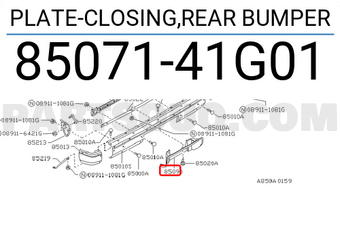 Nissan 8507141G01 PLATE-CLOSING,REAR BUMPER