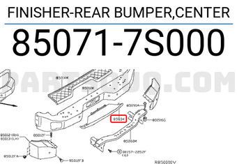 Nissan 850717S000 FINISHER-REAR BUMPER,CENTER