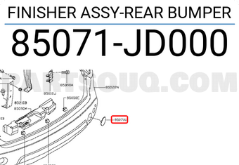 Nissan 85071JD000 FINISHER ASSY-REAR BUMPER