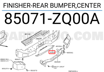 Nissan 85071ZQ00A FINISHER-REAR BUMPER,CENTER