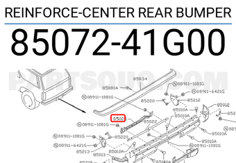 Nissan 8507241G00 REINFORCE-CENTER REAR BUMPER