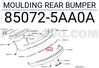 Nissan 850725AA0A MOULDING REAR BUMPER