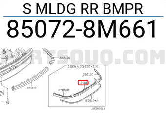 Nissan 850728M661 S MLDG RR BMPR