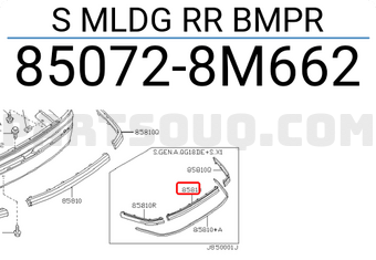 Nissan 850728M662 S MLDG RR BMPR