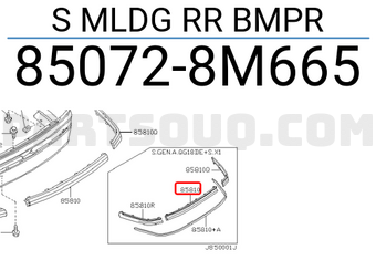 Nissan 850728M665 S MLDG RR BMPR