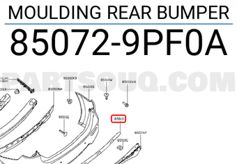 Nissan 850729PF0A MOULDING REAR BUMPER