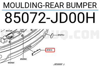 Nissan 85072JD00H MOULDING-REAR BUMPER