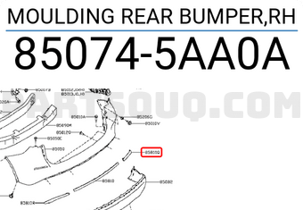 Nissan 850745AA0A MOULDING REAR BUMPER,RH