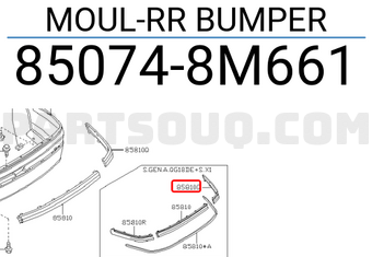 Nissan 850748M661 MOUL-RR BUMPER