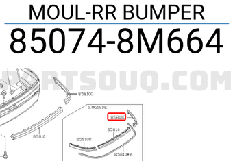 Nissan 850748M664 MOUL-RR BUMPER