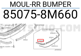 Nissan 850758M660 MOUL-RR BUMPER