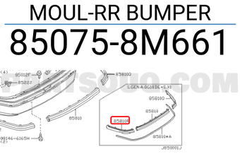 Nissan 850758M661 MOUL-RR BUMPER
