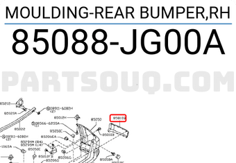 Nissan 85088JG00A MOULDING-REAR BUMPER,RH