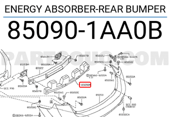Nissan 850901AA0B ENERGY ABSORBER-REAR BUMPER