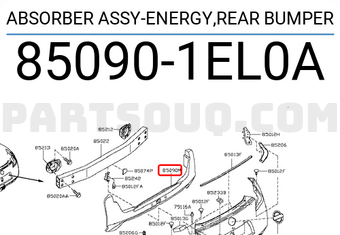 Nissan 850901EL0A ABSORBER ASSY-ENERGY,REAR BUMPER