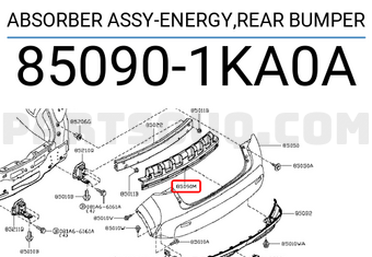 Nissan 850901KA0A ABSORBER ASSY-ENERGY,REAR BUMPER