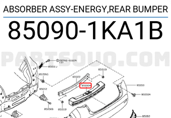 Nissan 850901KA1B ABSORBER ASSY-ENERGY,REAR BUMPER