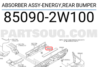 Nissan 850902W100 ABSORBER ASSY-ENERGY,REAR BUMPER
