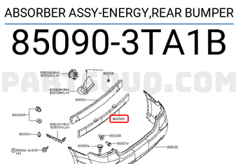 Nissan 850903TA1B ABSORBER ASSY-ENERGY,REAR BUMPER