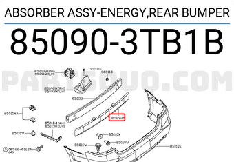Nissan 850903TB1B ABSORBER ASSY-ENERGY,REAR BUMPER