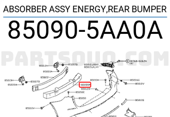 Nissan 850905AA0A ABSORBER ASSY ENERGY,REAR BUMPER