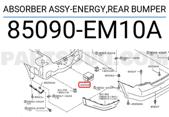 Nissan 85090EM10A ABSORBER ASSY-ENERGY,REAR BUMPER