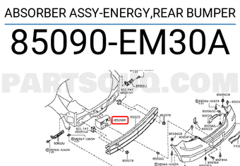 Nissan 85090EM30A ABSORBER ASSY-ENERGY,REAR BUMPER