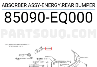 Nissan 85090EQ000 ABSORBER ASSY-ENERGY,REAR BUMPER