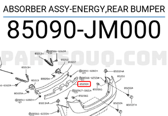 Nissan 85090JM000 ABSORBER ASSY-ENERGY,REAR BUMPER