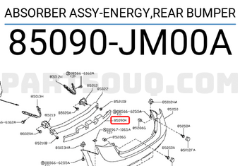 Nissan 85090JM00A ABSORBER ASSY-ENERGY,REAR BUMPER