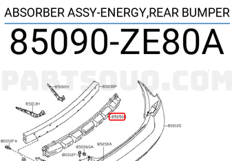 Nissan 85090ZE80A ABSORBER ASSY-ENERGY,REAR BUMPER